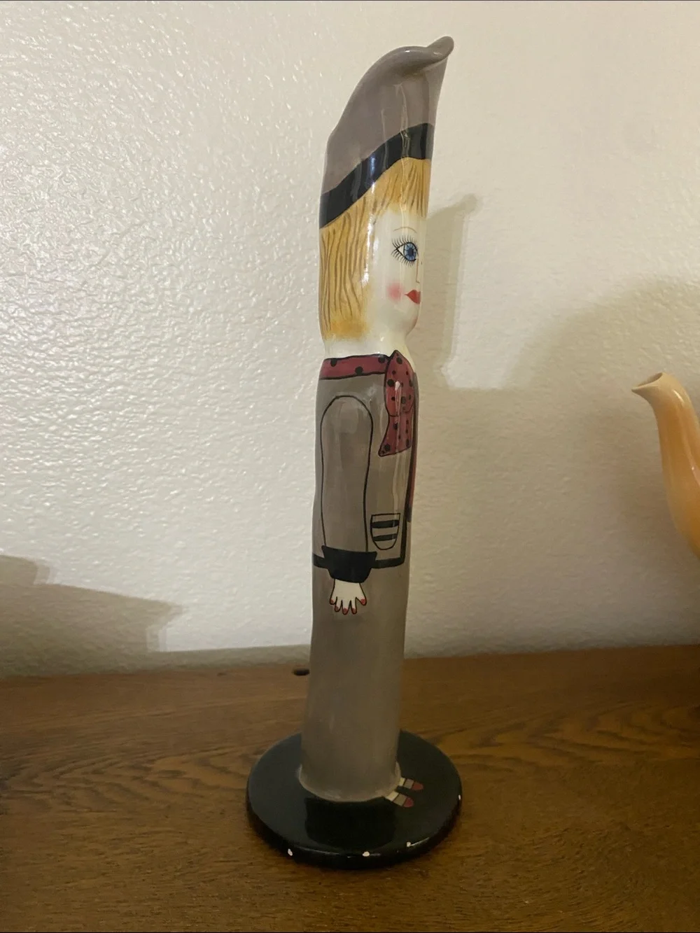 Susan Paley Whimsical Bud Vase / Candleholder, 12” tall.